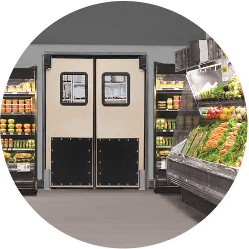 Specialty door solutions for grocery stores
